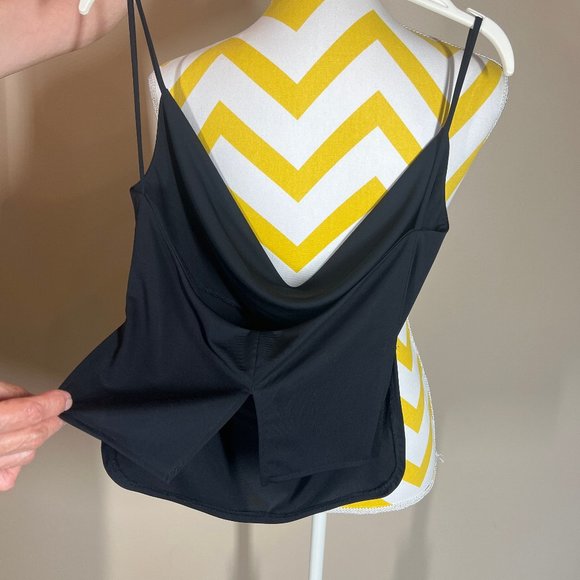 Long Paige New York Black Drape Top L - Picture 4 of 5